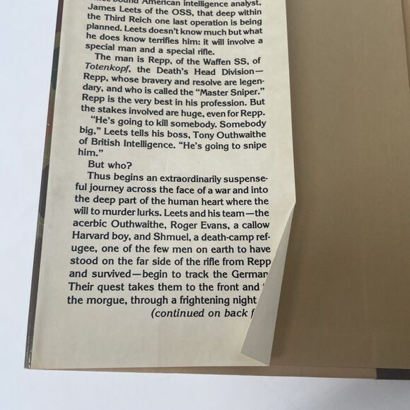 Master Sniper Stephen Hunter First Print 1st Edition 1980 Hardcover DJ WW2 Novel - Picture 12 of 12